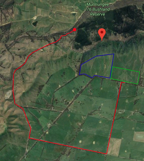 Map of road to launch track and landing zones